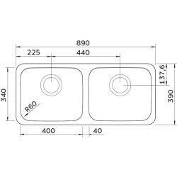 Alternative view of حوضين مربعة من ترامونتينا 89*39*18.5بسمك 0.8 ملم