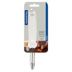 مقشرة بطاطا من ترامونتينا شفرة من الستنلس ستيل المقاوم للصدأ | مقبض ابيض من البولي بروبيلين