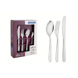 طقم ادوات الطعام مصنوع من الستنلس ستيل المقاوم للصدأ يتكون من 16 قطعة