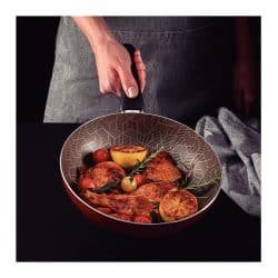 مقلاة عميقة من الألومنيوم من ترامونتينا ، سعة 3.3 لتر، قطر 28 سم، أحمر