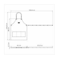 Alternative view of صدرية للطهاة  ترامونتينا المصنوعة من القماش الأسود والجلد الصناعي