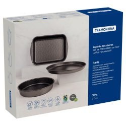 Alternative view of طقم صواني تحميص من الألومنيوم من ترامونتينا مع طلاء ستارفلون ماكس الرصاص الداخلي والخارجي غير اللاصق، 3 قطع