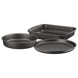 طقم صواني تحميص من الألومنيوم من ترامونتينا مع طلاء ستارفلون ماكس الرصاص الداخلي والخارجي غير اللاصق، 3 قطع 9 28099600PDM001G