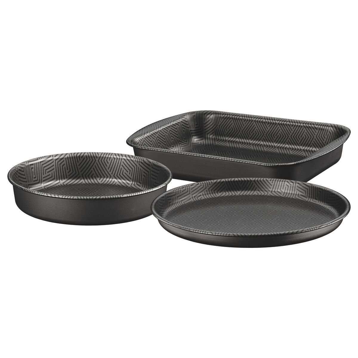 طقم صواني تحميص من الألومنيوم من ترامونتينا مع طلاء ستارفلون ماكس الرصاص الداخلي والخارجي غير اللاصق، 3 قطع 5 طقم صواني تحميص من الألومنيوم من ترامونتينا مع طلاء ستارفلون ماكس الرصاص الداخلي والخارجي غير اللاصق، 3 قطع - الصورة 5