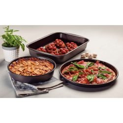 طقم صواني تحميص من الألومنيوم من ترامونتينا مع طلاء ستارفلون ماكس الرصاص الداخلي والخارجي غير اللاصق، 3 قطع 7 28099600PRM002G