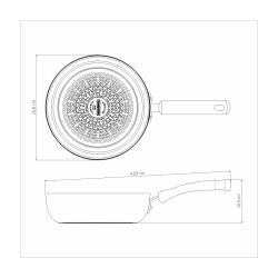 Alternative view of مقلاة ترامونتينا موناكو العميقة المصنوعة من الألومنيوم الحثي مع طبقة ستارفلون الفاخرة غير اللاصقة من الداخل والخارج باللون الأسود، 24 سم، 2.7 لتر