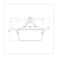 Alternative view of قدر ترامونتينا موناكو المصنوع من الألومنيوم مع طلاء ستارفلون الفاخر غير اللاصق الداخلي والخارجي، باللون الأسود، وغطاء زجاجي، 22 سم، 3.5 لتر