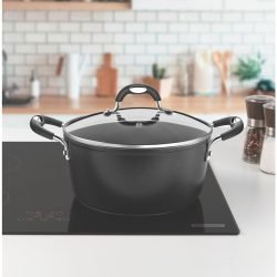 Alternative view of قدر ترامونتينا موناكو المصنوع من الألومنيوم مع طلاء ستارفلون الفاخر غير اللاصق الداخلي والخارجي، باللون الأسود، وغطاء زجاجي، 20 سم، 2.6 لتر.