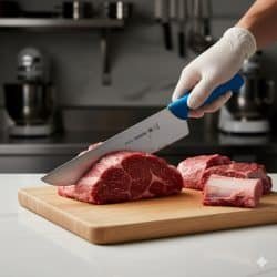 Alternative view of سكين جزار احترافي من ترامونتينا بشفرة من الفولاذ المقاوم للصدأ ومقبض ازرق من البولي بروبيلين، 12 بوصة