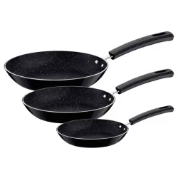 طقم مقلاة ترامونتينا ، 3 قطع، أسود