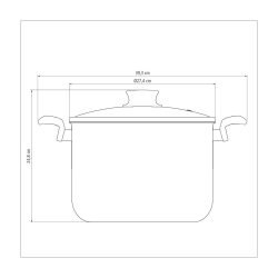 Alternative view of قدر عالي ترامونتينا من الألومنيوم غير لاصق، أحمر، مع غطاء زجاجي،26 سم، 9.6 لتر