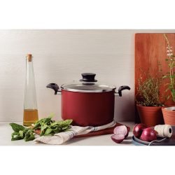 Alternative view of قدر عالي ترامونتينا من الألومنيوم  غير لاصق، أحمر، مع غطاء زجاجي، 18 سم، 3.1 لتر