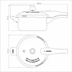 قدر ضغط ترامونتينا فانكوفر إيفيكت المصنوعة من الألومنيوم الأسود، مطلية من الداخل والخارج بطبقة ستارفلون ماكس غير لاصقة، 20 سم، 4.5 لتر، 9 20591420dcma002