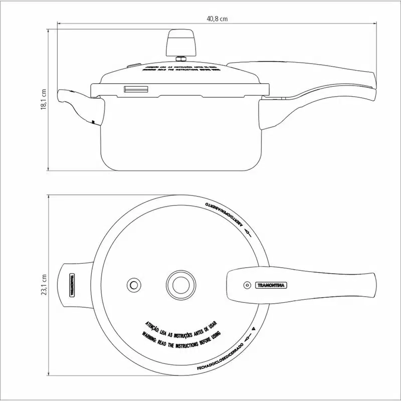 قدر ضغط ترامونتينا فانكوفر إيفيكت المصنوعة من الألومنيوم الأسود، مطلية من الداخل والخارج بطبقة ستارفلون ماكس غير لاصقة، 20 سم، 4.5 لتر، 4 قدر ضغط ترامونتينا فانكوفر إيفيكت المصنوعة من الألومنيوم الأسود، مطلية من الداخل والخارج بطبقة ستارفلون ماكس غير لاصقة، 20 سم، 4.5 لتر، - الصورة 4