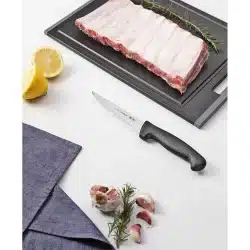 Homepage 58 سكين جرد اللحم الاحترافي من ترامونتينا، مقاس 5"، بشفرة من الفولاذ المقاوم للصدأ ومقبض من البولي بروبيلين اسود