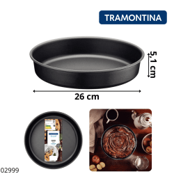 Alternative view of قالب دائري 26 سم لون اسود مصنوع من الالمنيوم مع طلاء ستارفلون غير قابل لآلتصاق الاطعمة